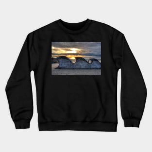 Revere Beach Reservation Wave Sculpture Revere MA Crewneck Sweatshirt